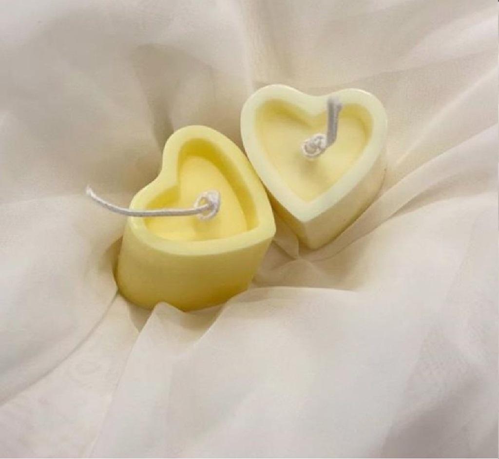 Heart-shaped candles